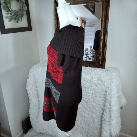 NY COLLECTION BLACK & RED SWEATER DRESS SZ.M EUC - Picture 3 of 7